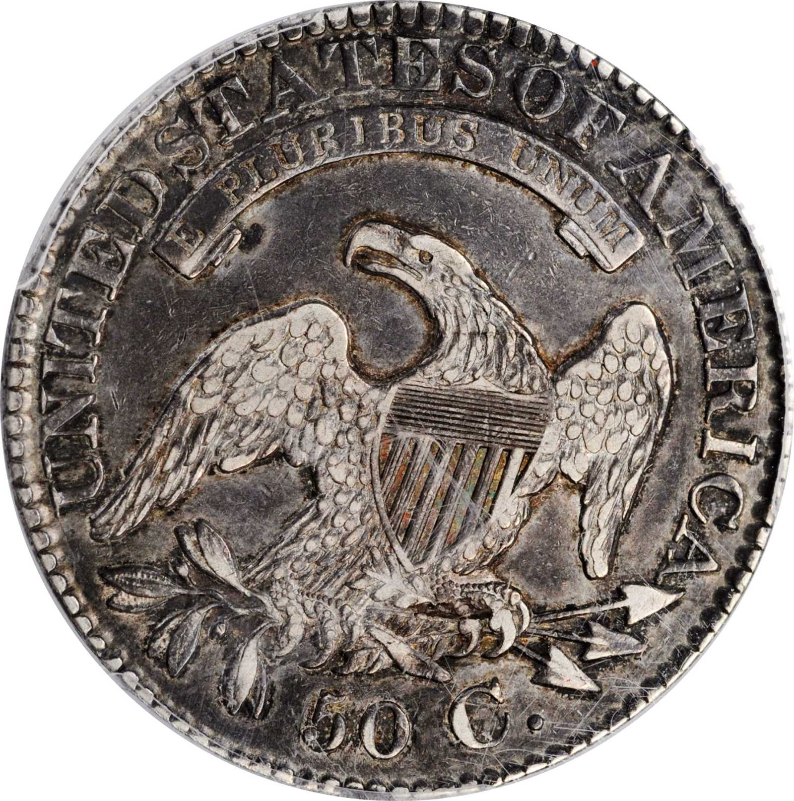 image for: 1828 Capped Bust Half Dollar. O-109. Rarity-3. Square Base 2, Large 8s. EF-45 (PCGS).