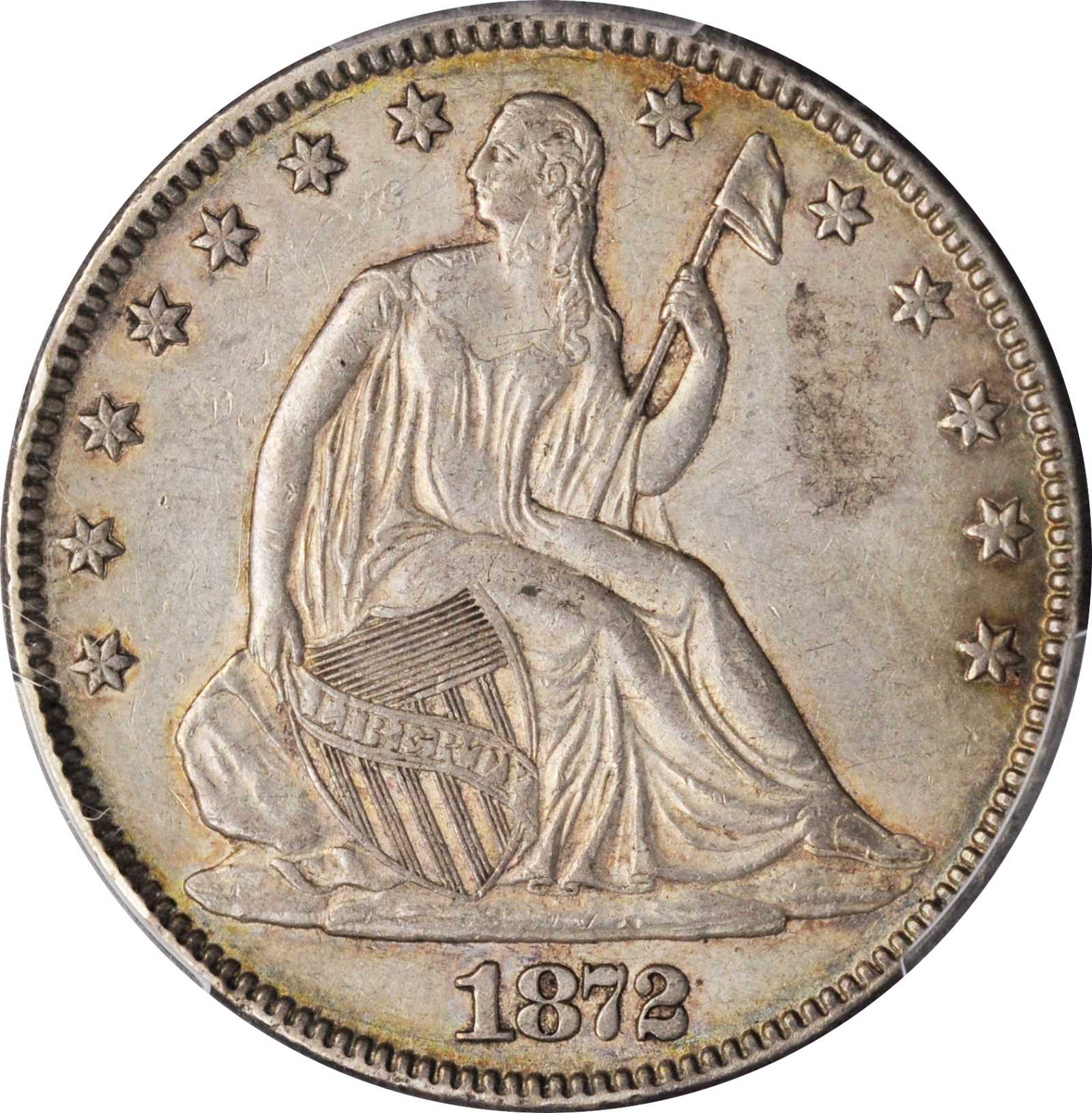 image for: 1872 Liberty Seated Half Dollar. WB-101. AU-55 (PCGS).