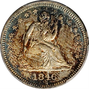 image for: 1846 Liberty Seated Quarter. MS-61 (PCGS).