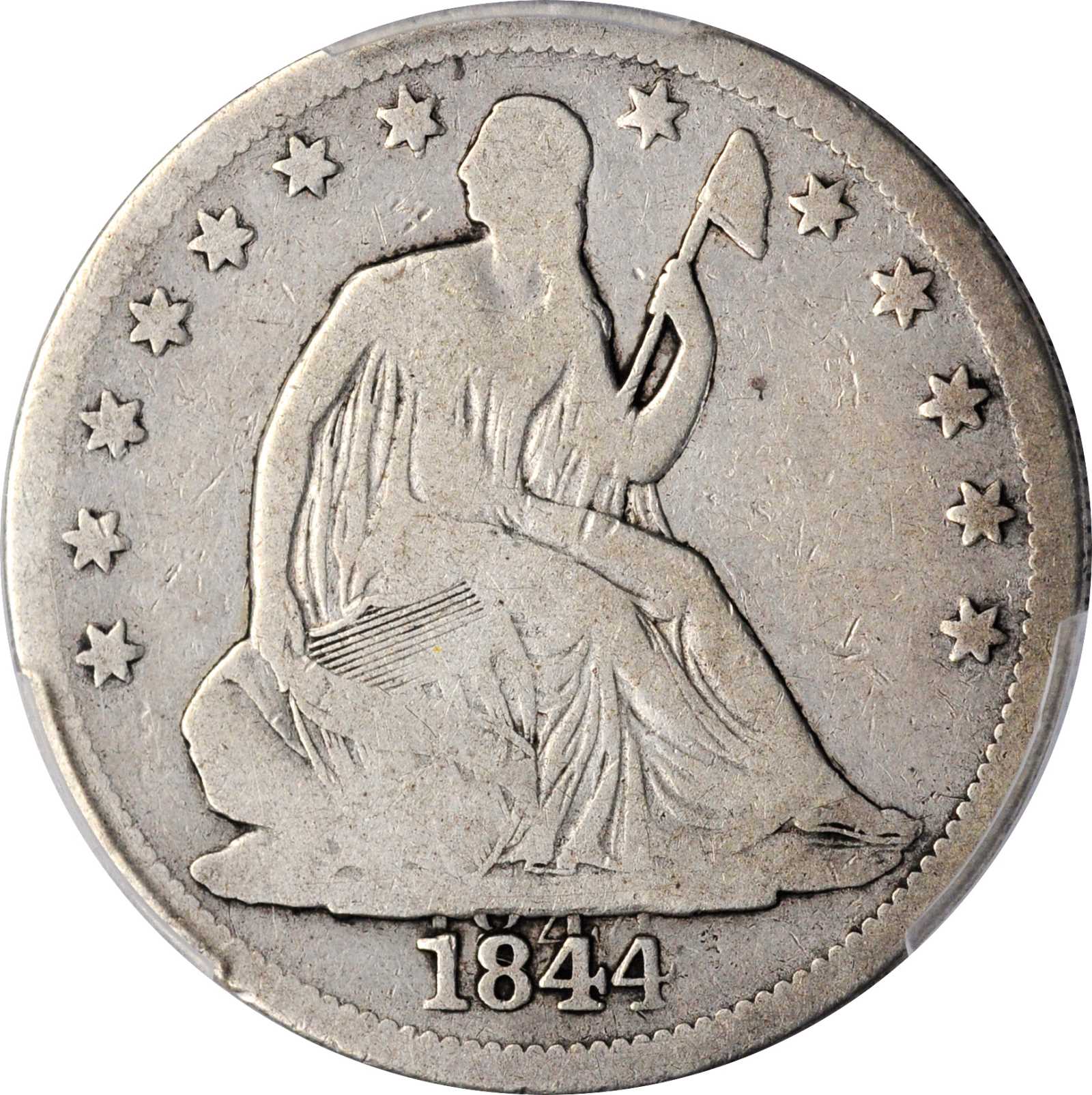 image for: 1844-O Liberty Seated Half Dollar. WB-22, FS-301. Rarity-4. Doubled Date, Medium O. VG-8 (PCGS).