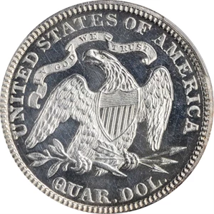 image for: 1886 Liberty Seated Quarter. Proof-62 Cameo (PCGS).
