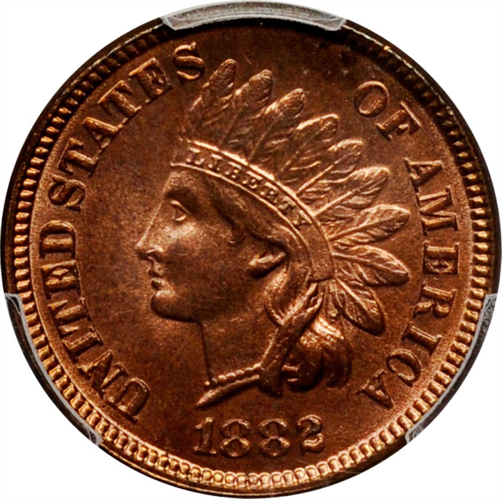 image for: 1882 Indian Cent. MS-65 RD (PCGS).