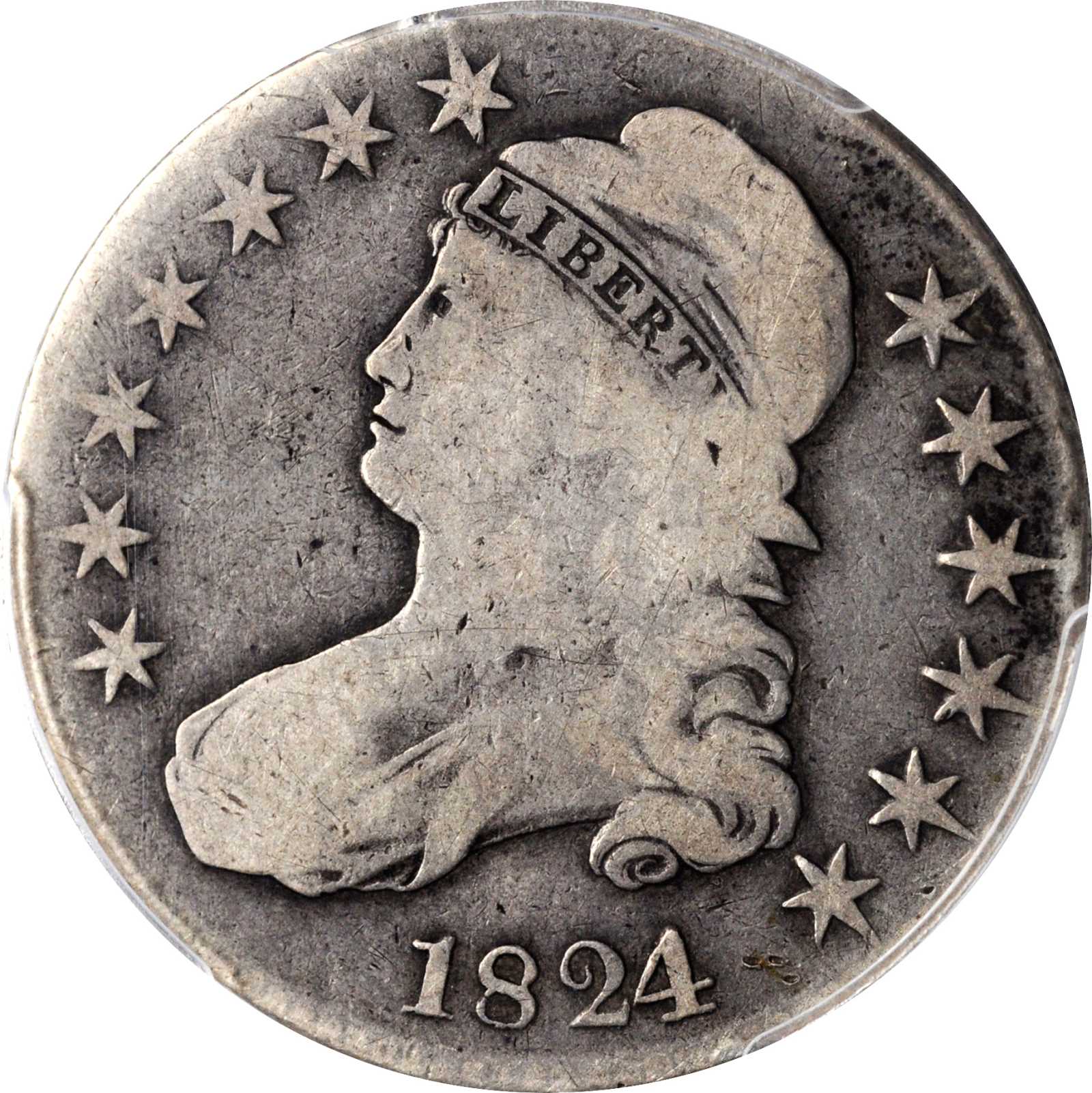 image for: 1824/1 Capped Bust Half Dollar. O-102. Rarity-5+. Good-6 (PCGS).