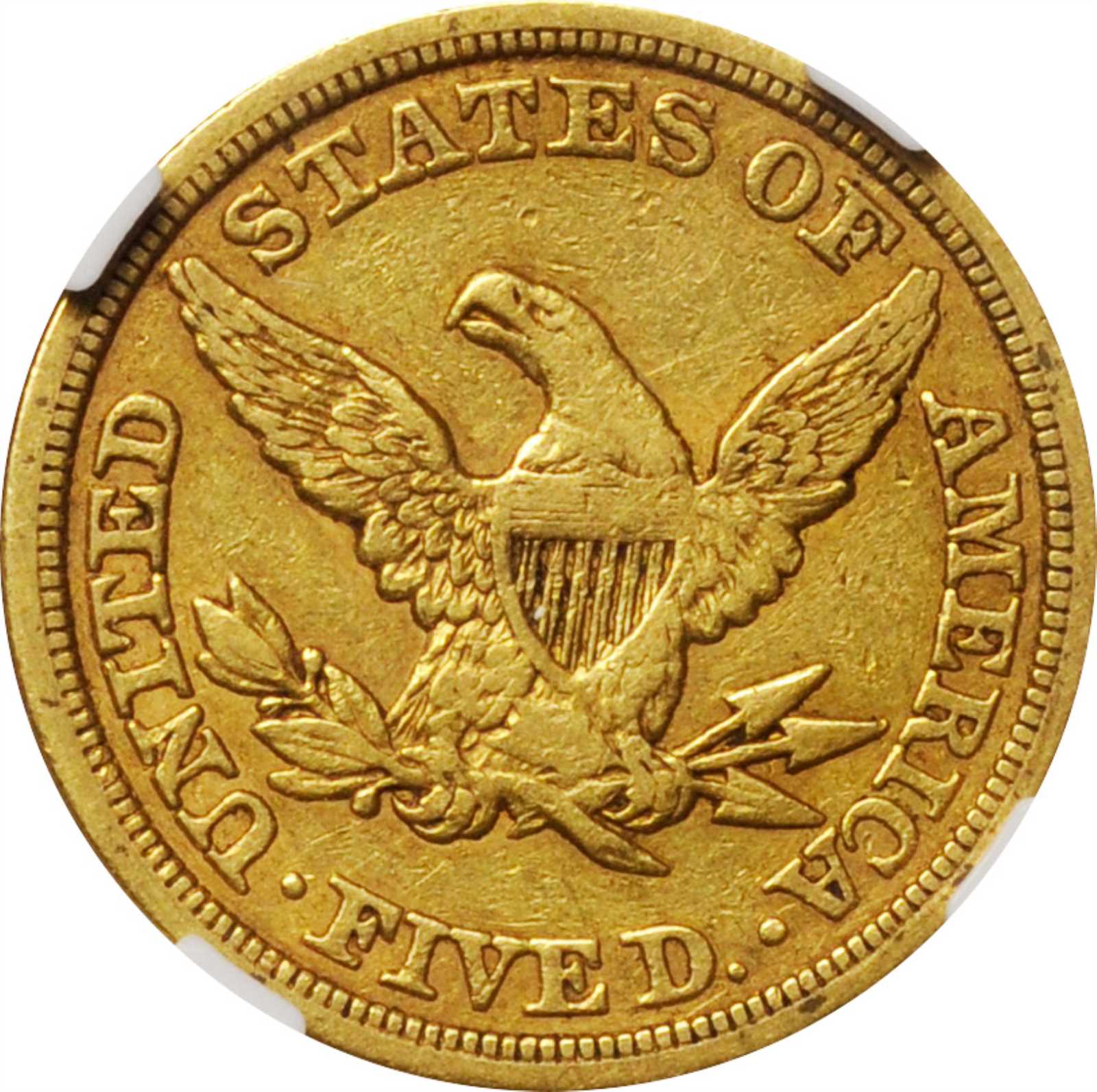 image for: 1849/49 Liberty Head Half Eagle. VP-001. Repunched Date. EF-45 (NGC). CAC.