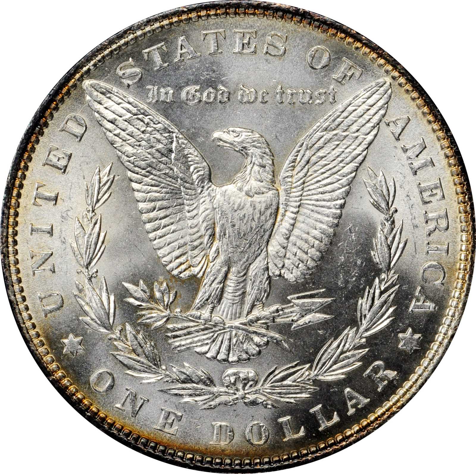 image for: 1886 Morgan Silver Dollar. VAM-17. Top 100 Variety. Doubled Die Reverse, Doubled Arrows. MS-64 (ANACS).