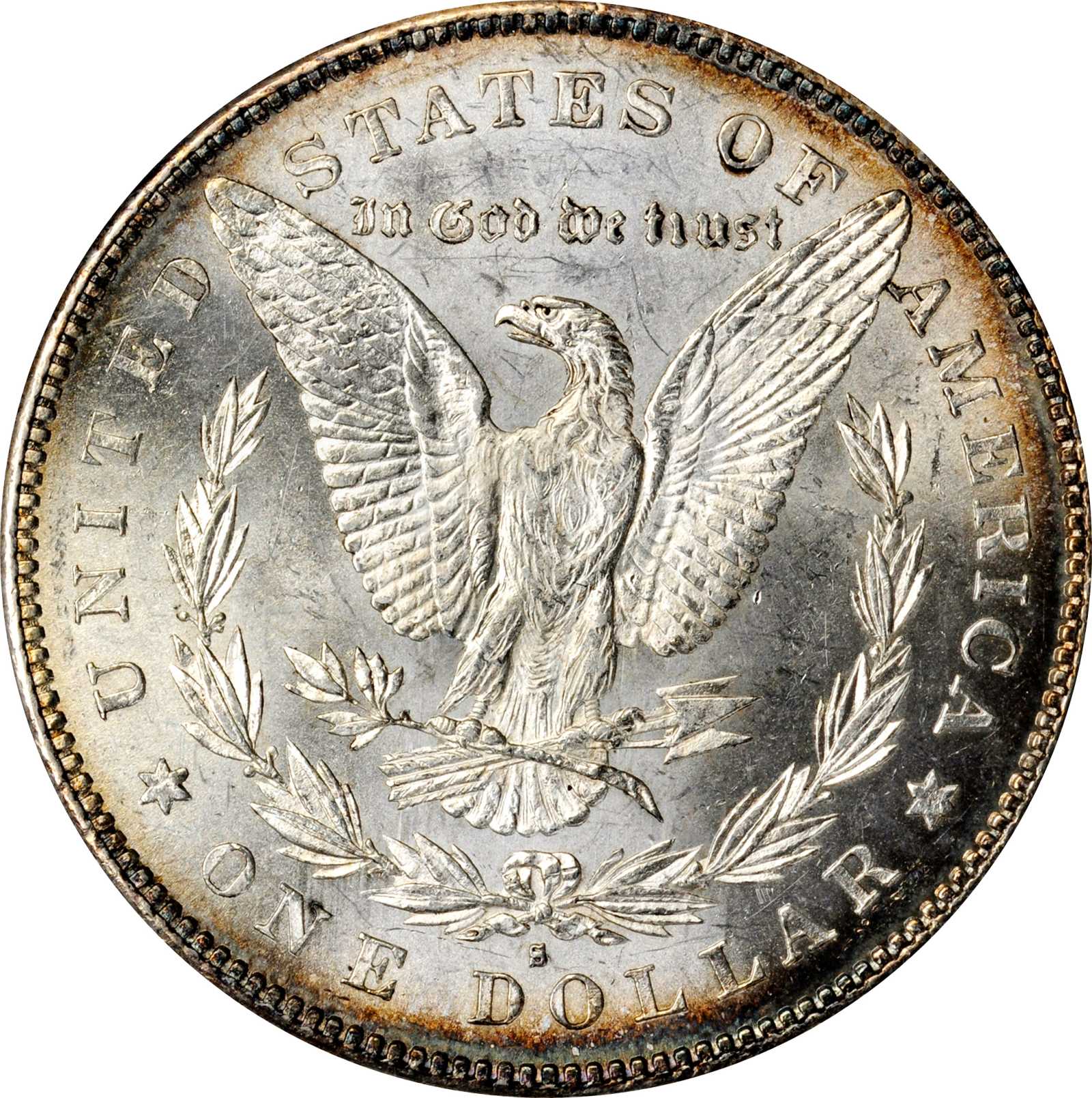 image for: 1879-S Morgan Silver Dollar. VAM-46. Top 100 Variety. Reverse of 1878. MS-62 (ANACS).