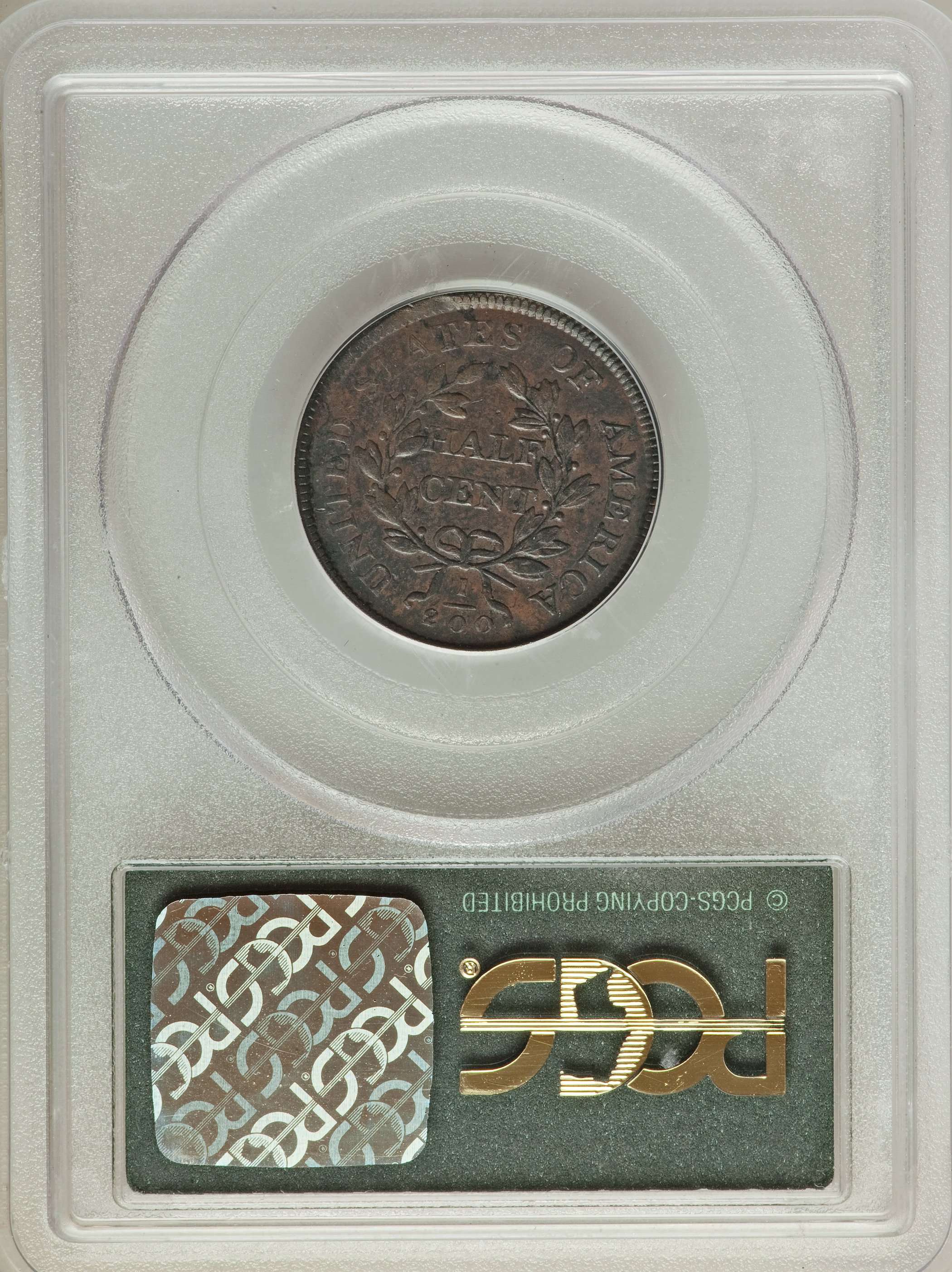 1806 1/2c Small 6, Stems, C-2 MS BN AU50 BN thumbnail 2