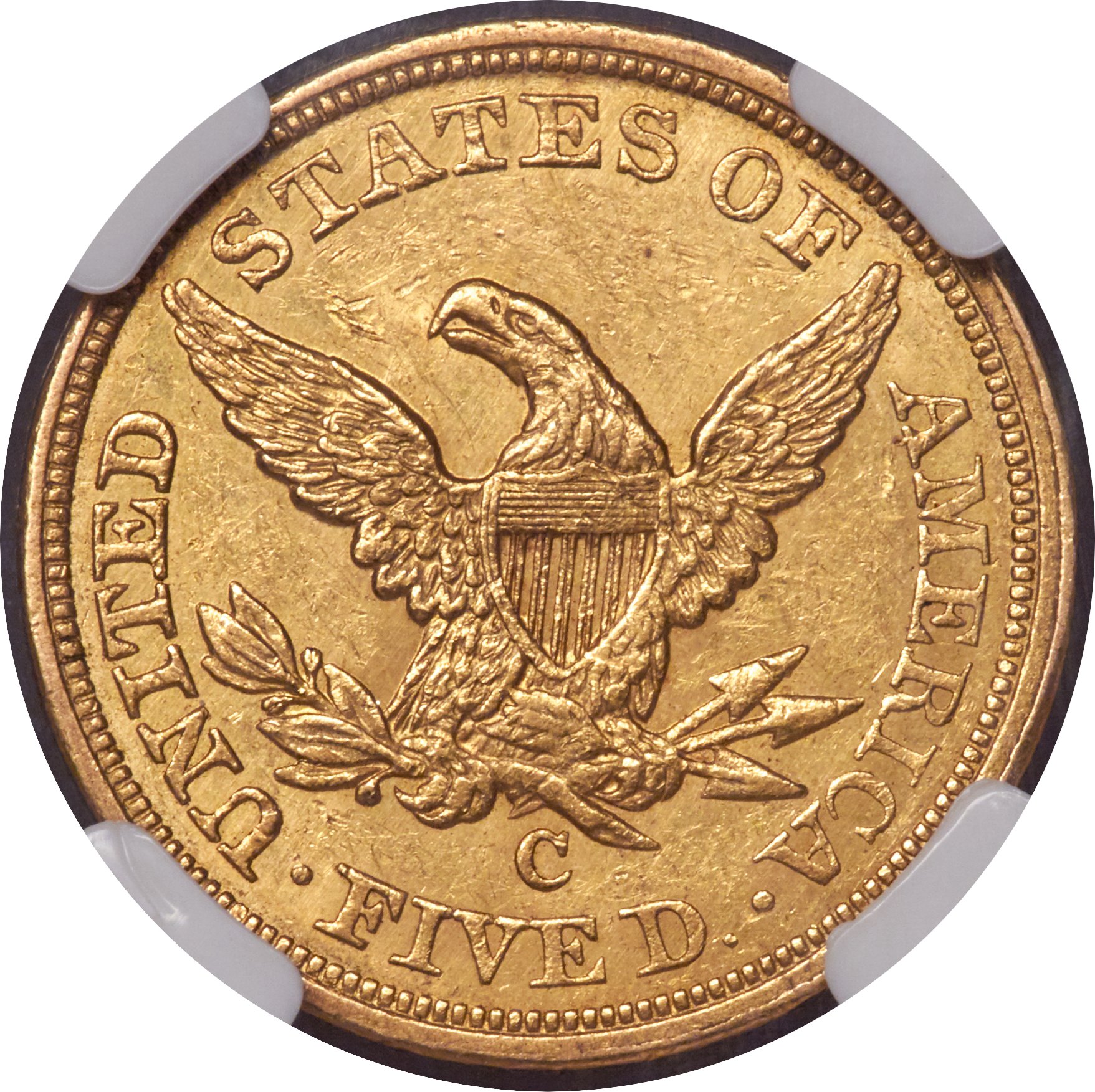 image for: 1855-C $5 MS60 NGC. Variety 1....