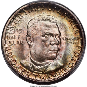 image for: 1951 50C Booker T. Washington MS67+ PCGS. CAC....