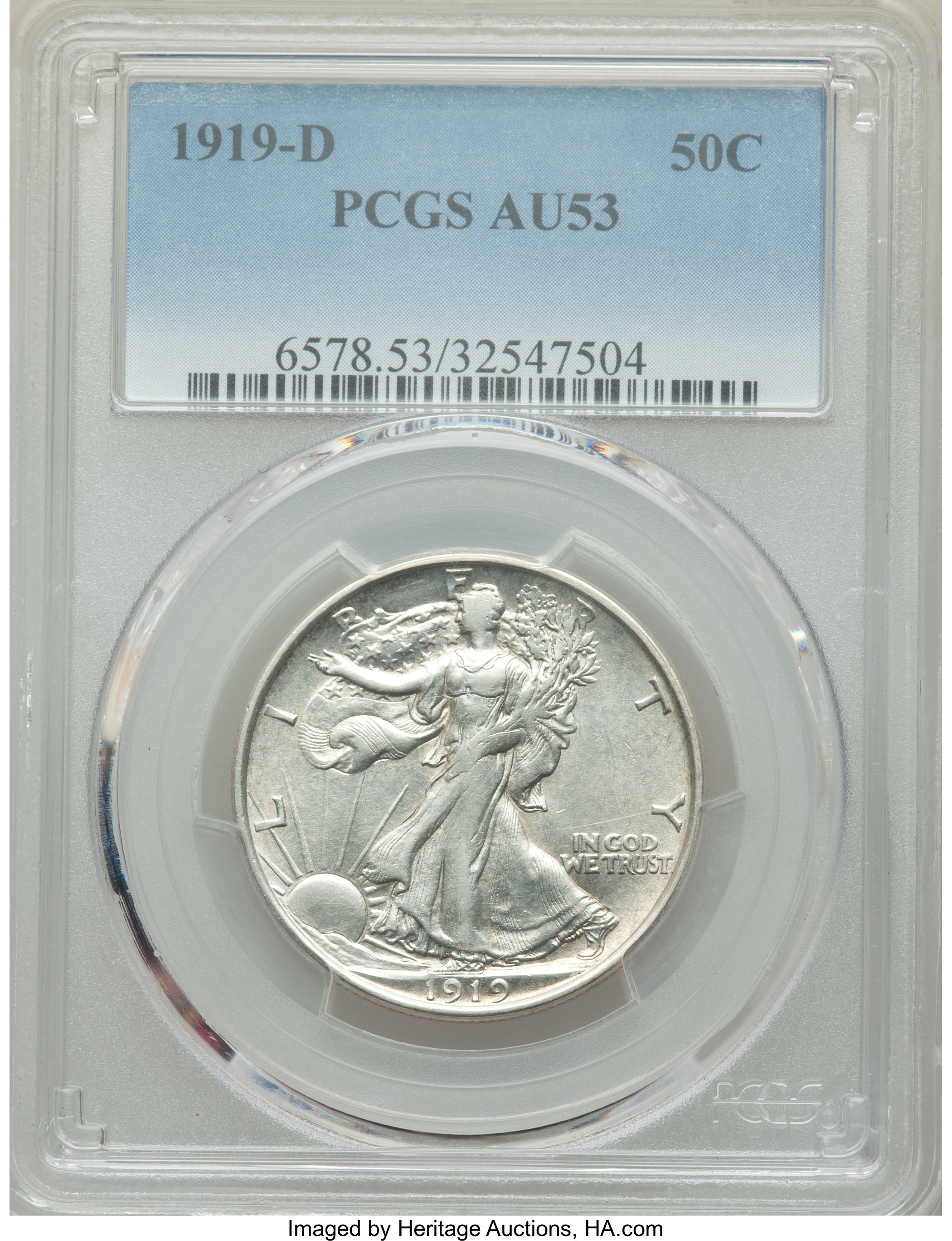 1919-D 50C AU53 PCGS. ...
