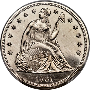 image for: 1861 $1 PR62 PCGS. OC-P2, Low R.4....