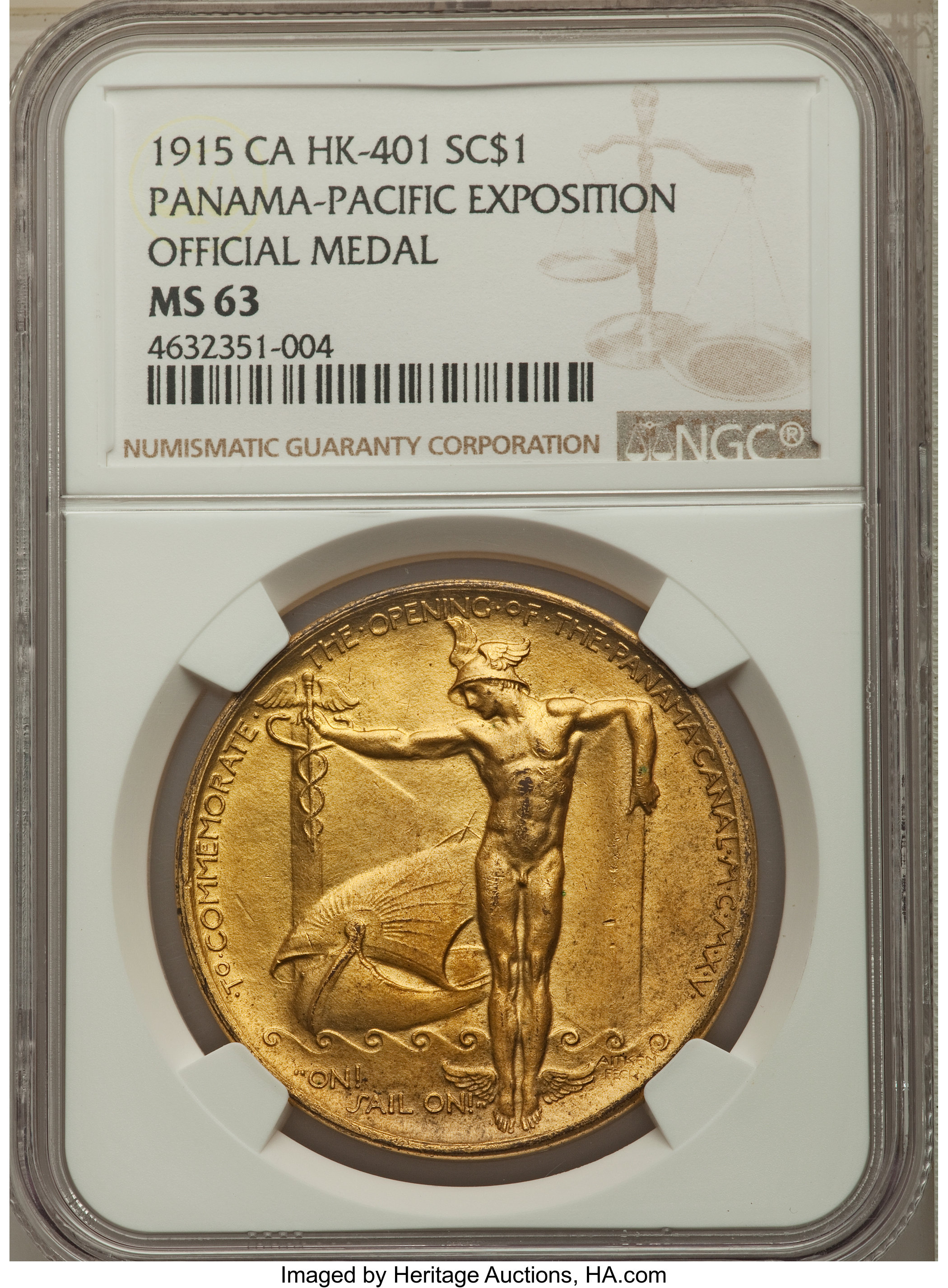 image for: 1904 Louisiana Purchase Exposition, Official Souvenir Medal, Gilt, MS63 NGC, HK-304, Hendershott-30-160, R.3; 1915 Panama-Paci... (Total: 3 tokens)