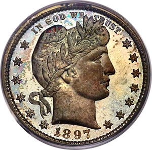 image for: 1897 25C PR67 Cameo PCGS. CAC....