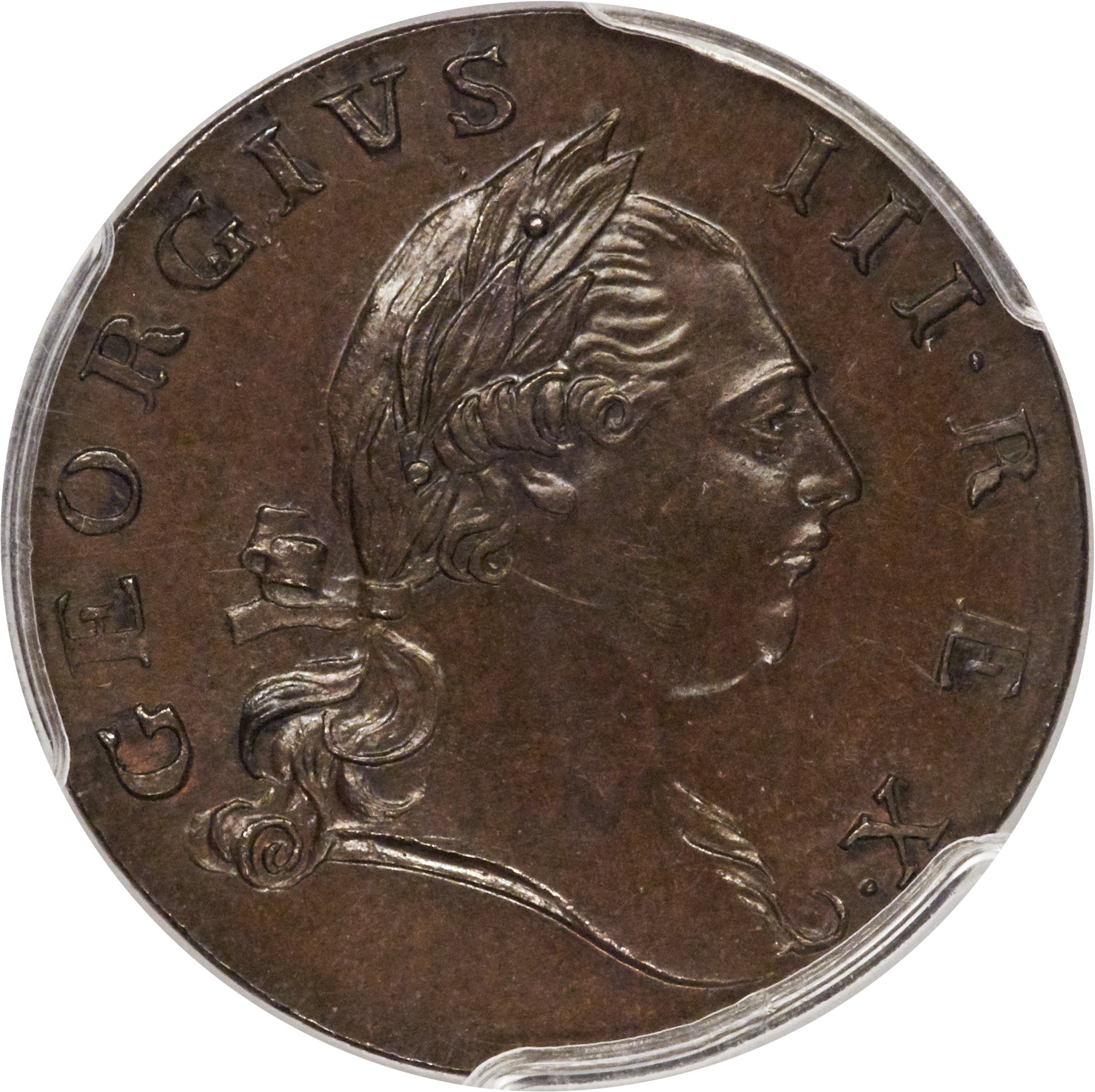 image for: 1773 1/2 P Virginia Halfpenny, No Period MS65+ Brown PCGS. N. 7-D, W-1480, R.2....