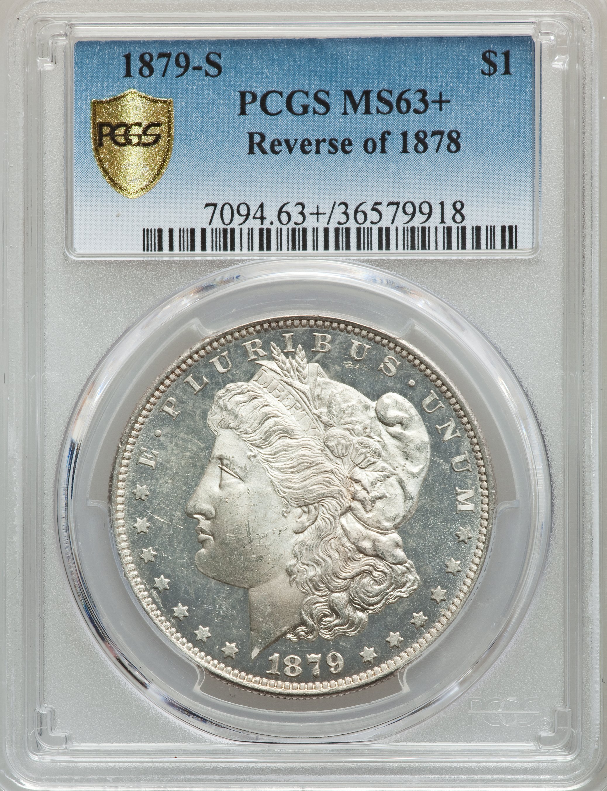 image for: 1879-S $1 Reverse of 1878, VAM-51, MS63+ PCGS....