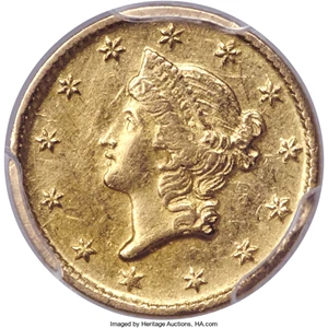 image for: 1852-D G$1 AU55 PCGS. Variety 4-F....