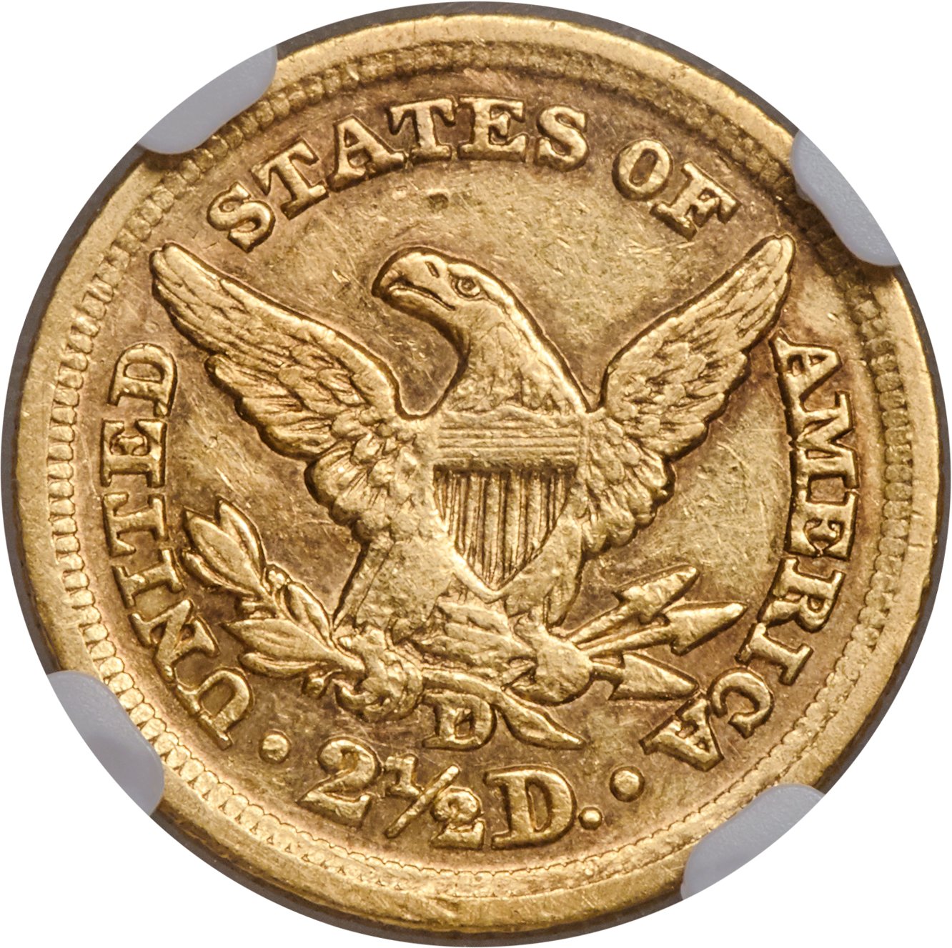 image for: 1851-D $2 1/2 AU55 NGC. Variety 15-N....