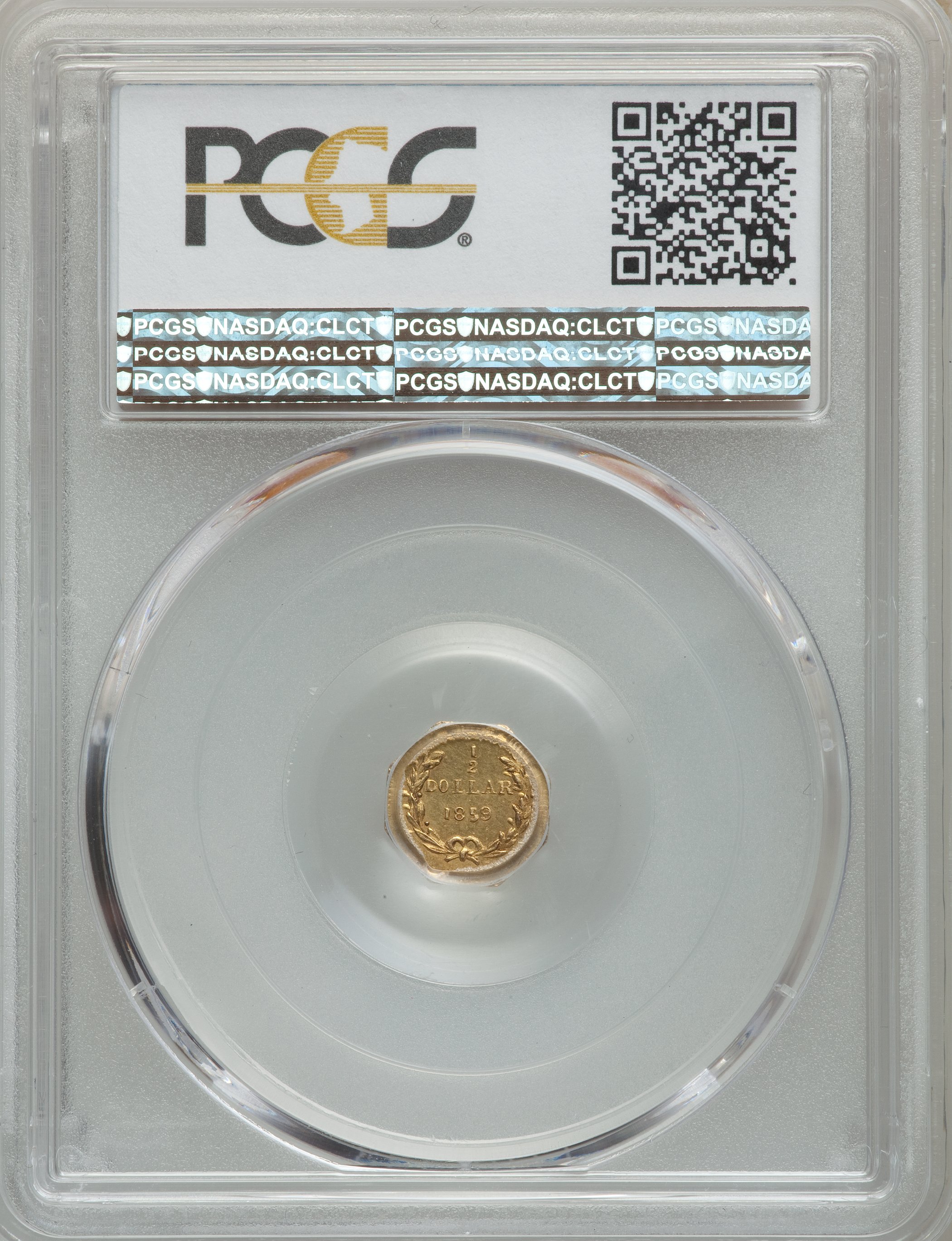 image for: 1859 50C Liberty Octagonal 50 Cents, BG-901, High R.6, MS62+ PCGS Secure. PCGS Population: (2/11 and 1/1+). NGC Census: (1/...