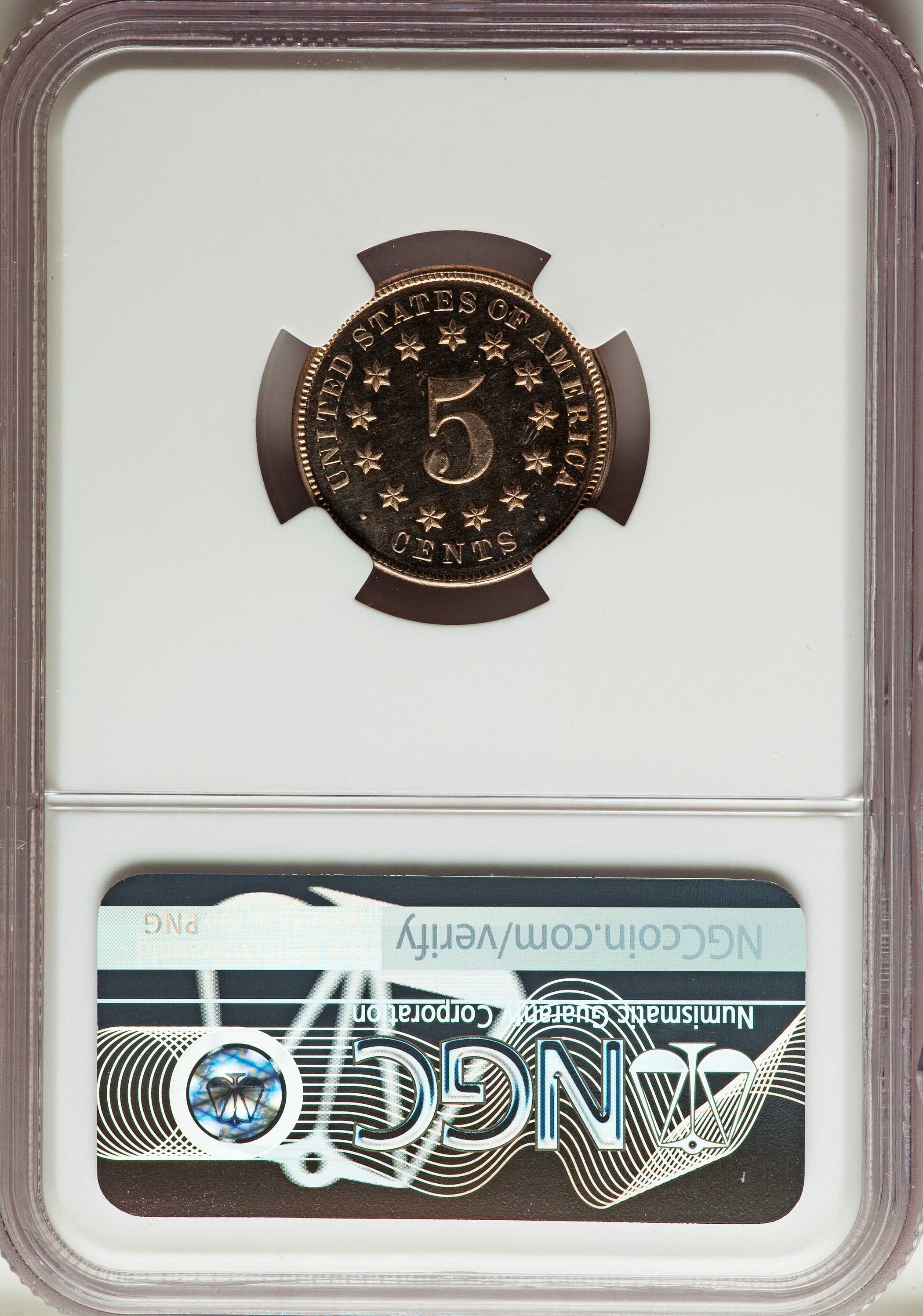 Shield Nickel 5c No Rays, 1867-1883 PR CAM [Type] PR62 CAM thumbnail 8