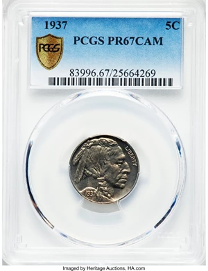image for: 1937 5C PR67 Cameo PCGS....