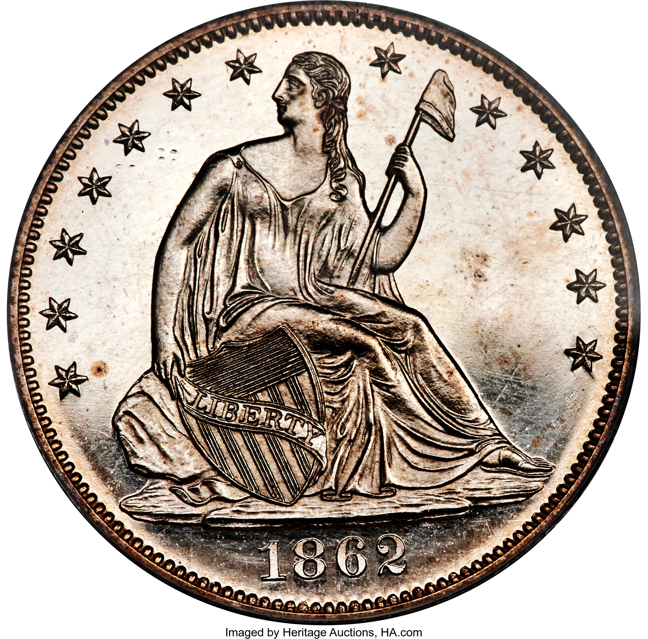 image for: 1862 50C PR64 Cameo PCGS....