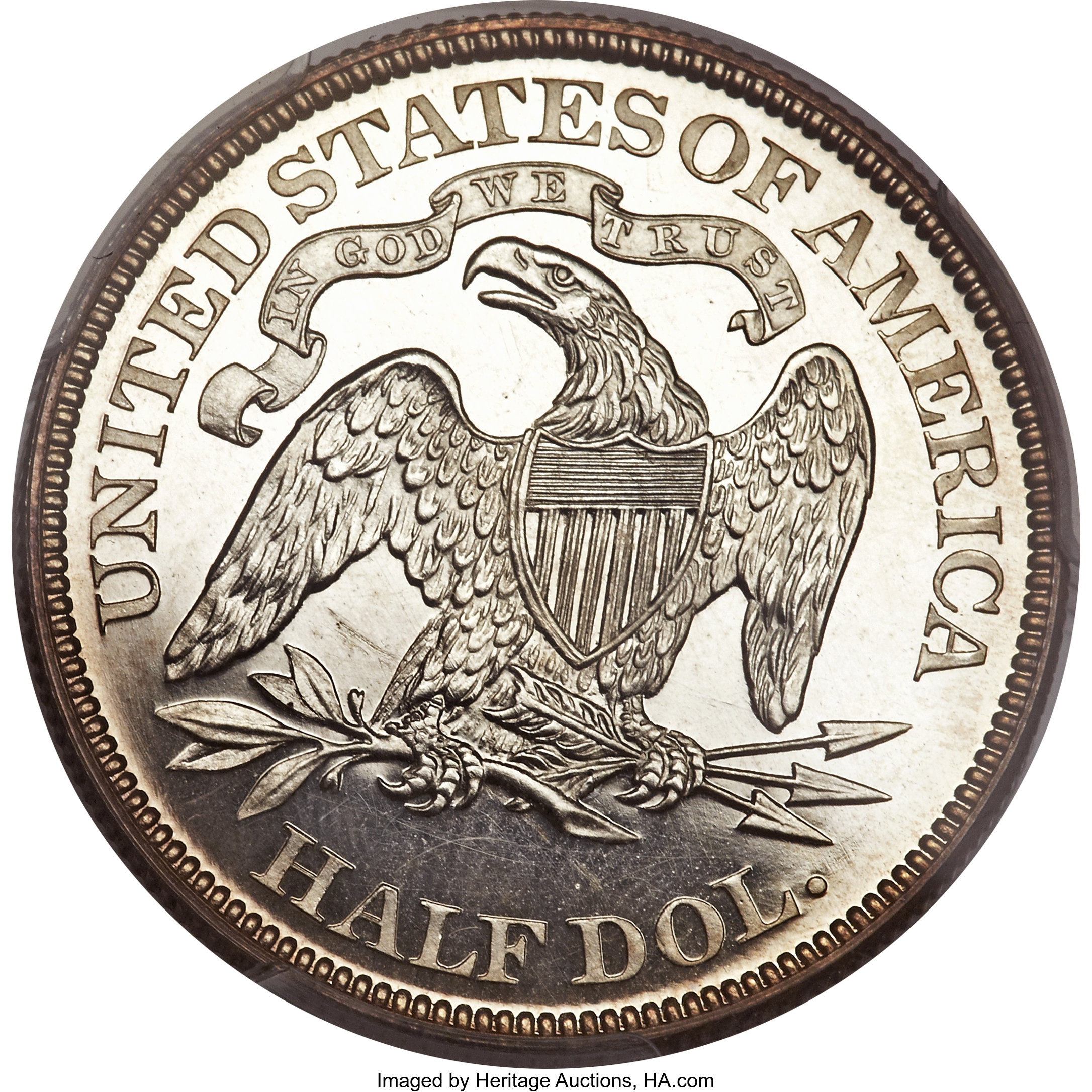 image for: 1867 50C PR64 Cameo PCGS....