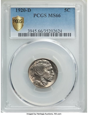 image for: 1920-D 5C MS66 PCGS....