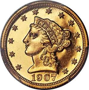 image for: 1907 $2 1/2 PR65 PCGS. JD-1, R.4....