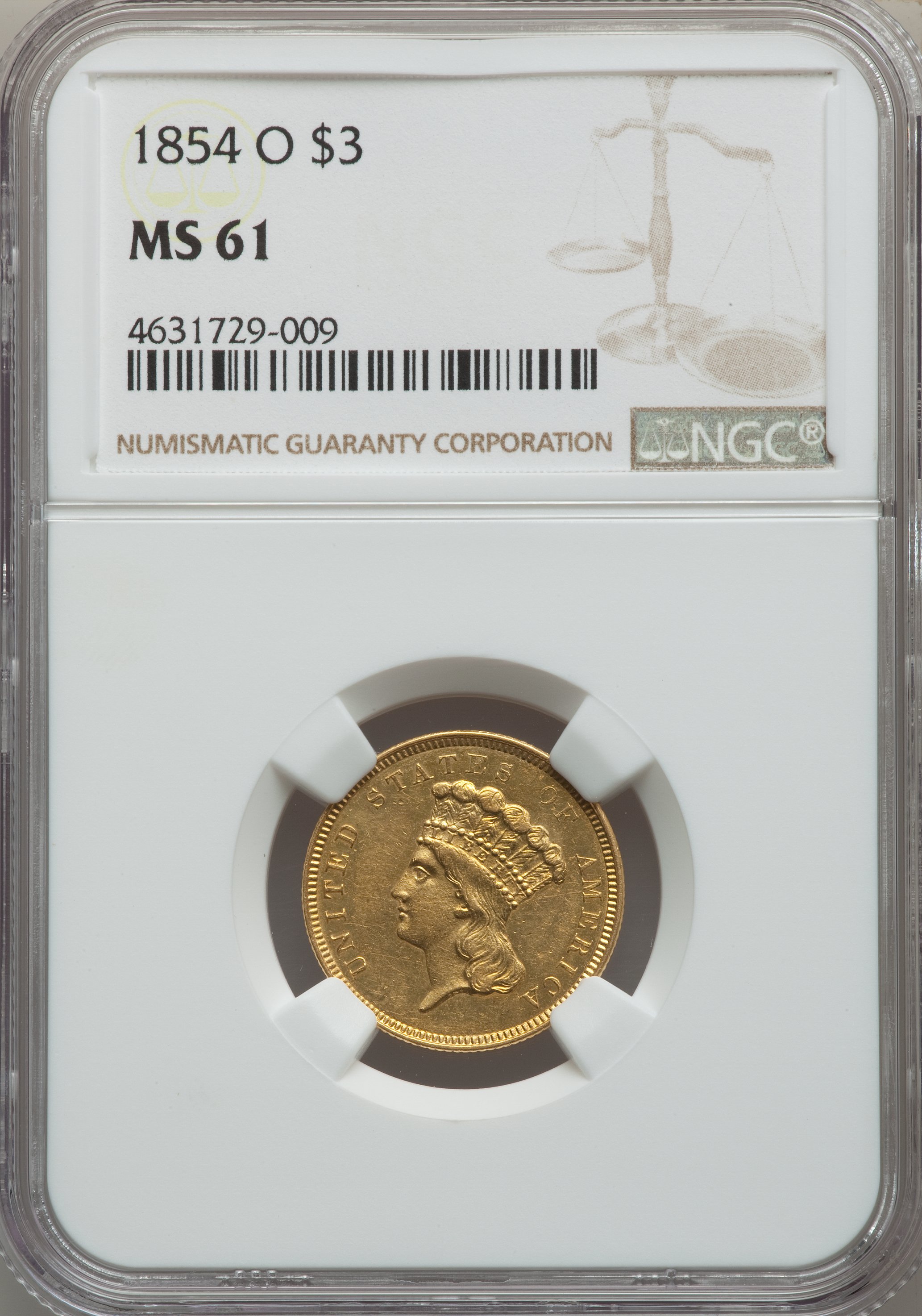 1854-O $3 MS61 thumbnail 6