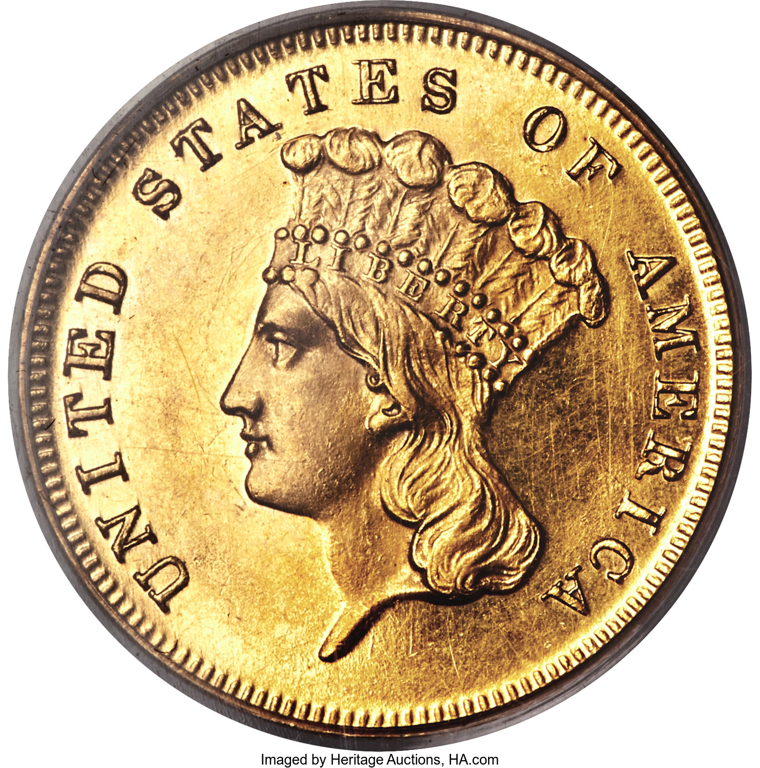 image for: 1873 $3 Open 3 PR62 PCGS. JD-1, Low R.7....