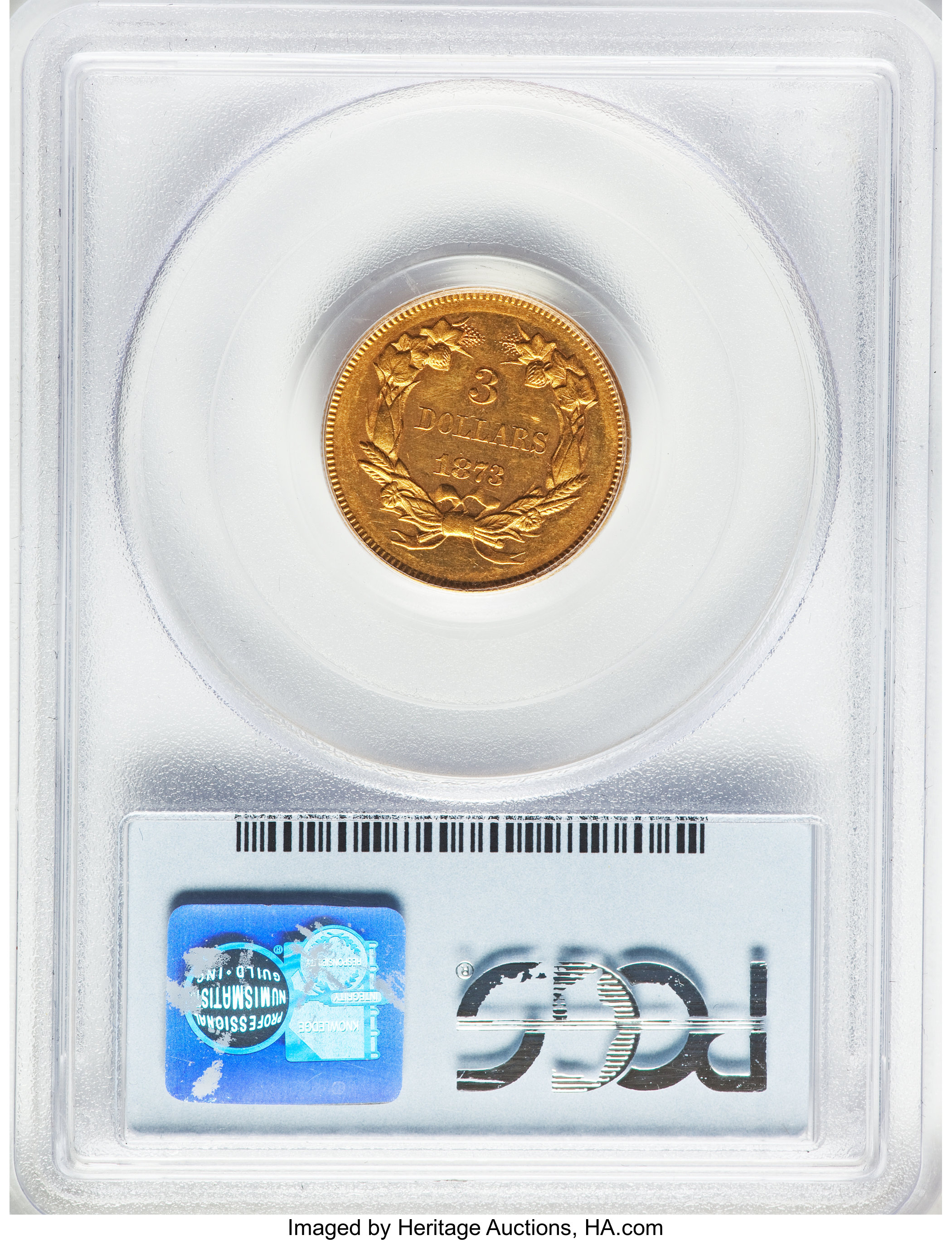 image for: 1873 $3 Open 3 PR62 PCGS. JD-1, Low R.7....