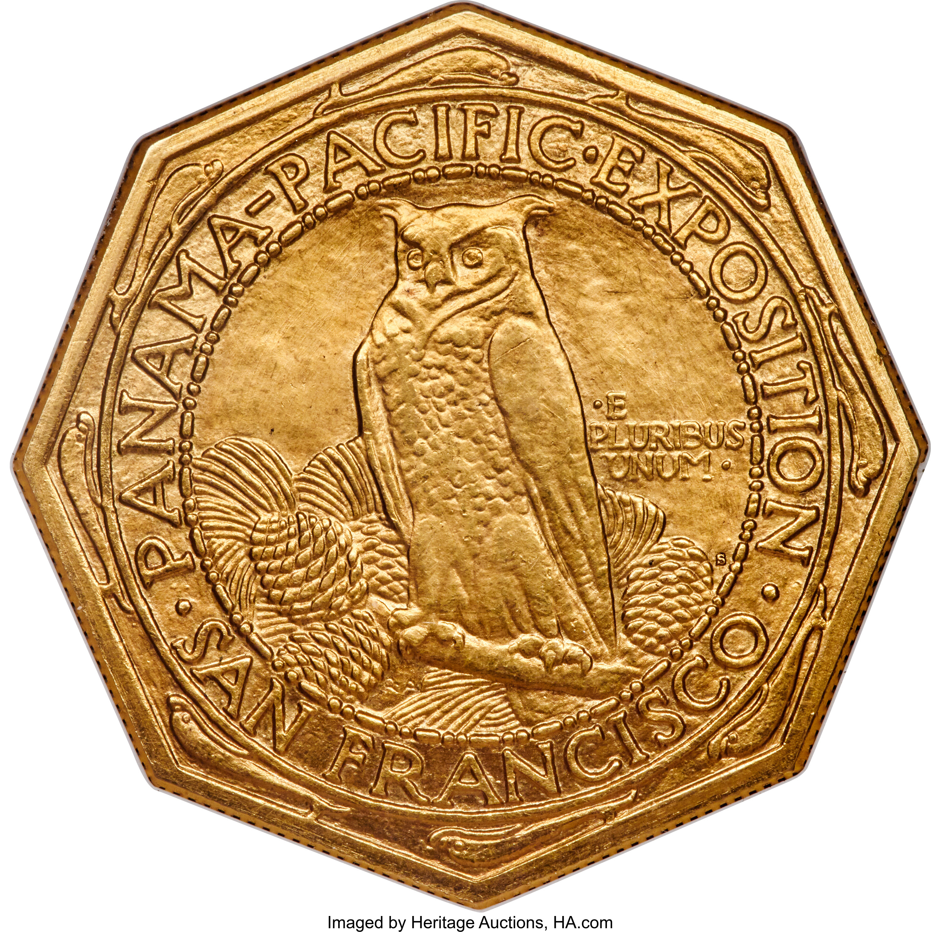 1915-S G$50  Panama-Pacific Expo, Octagonal MS61 thumbnail 3