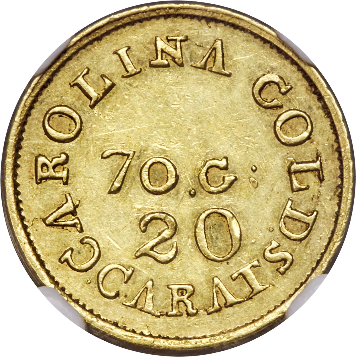 image for: (1837-1842) $2 1/2 C. Bechtler Quarter Eagle, 70 G. 20 C. AU58 NGC. K-13, R.6....