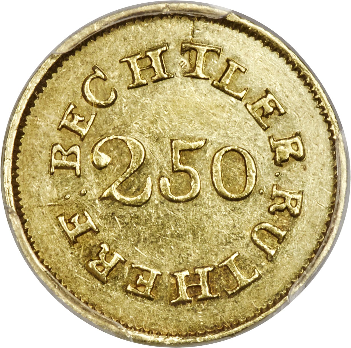 image for: (1837-1842) $2 1/2 C. Bechtler Quarter Eagle, 64 G. Uneven 22 C. AU55 PCGS. K-11, R.6....