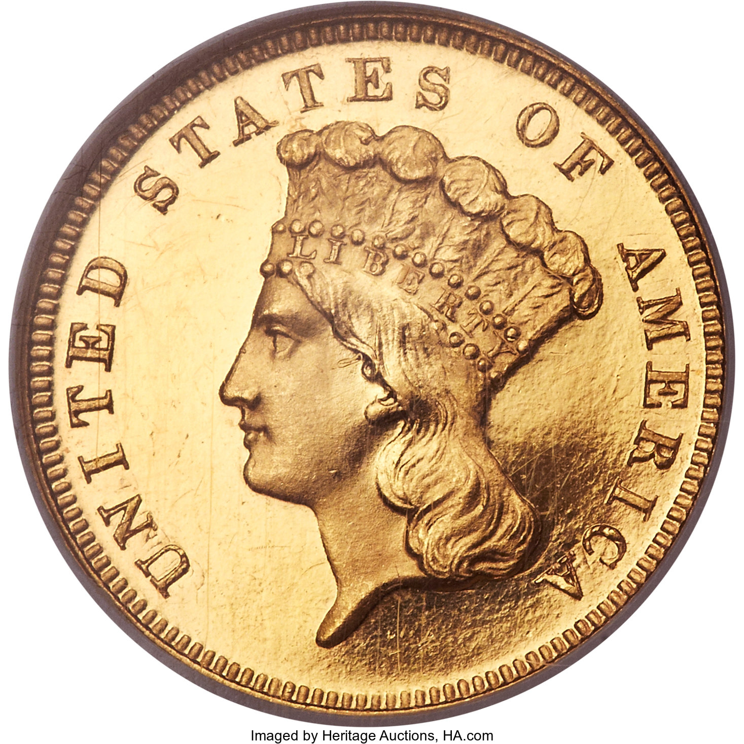 image for: 1887  $3 -- Triple Struck, Reverse Rotated -- PR63 Cameo NGC. JD-1, R.4....