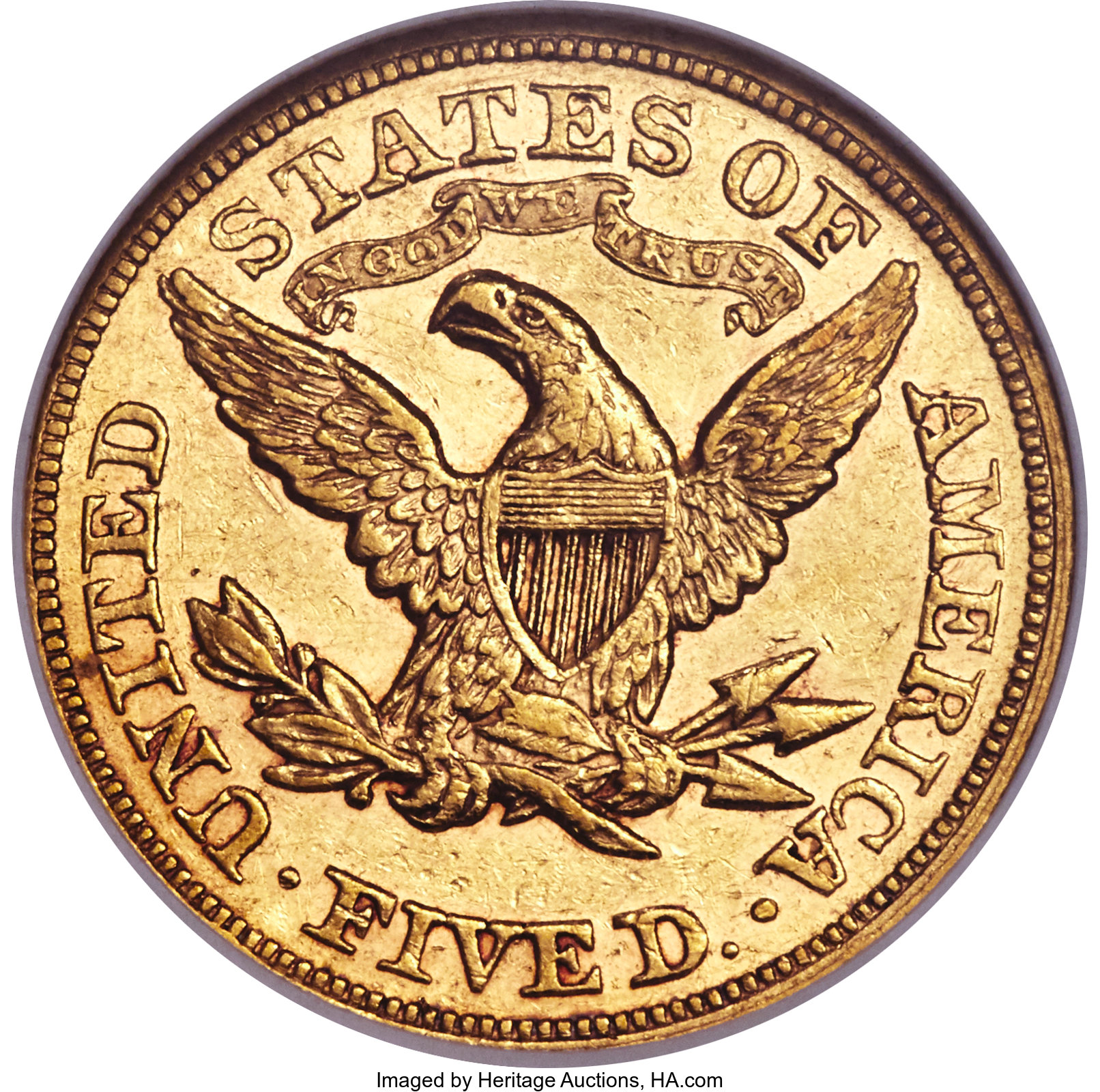 image for: 1876 $5 AU55 NGC....