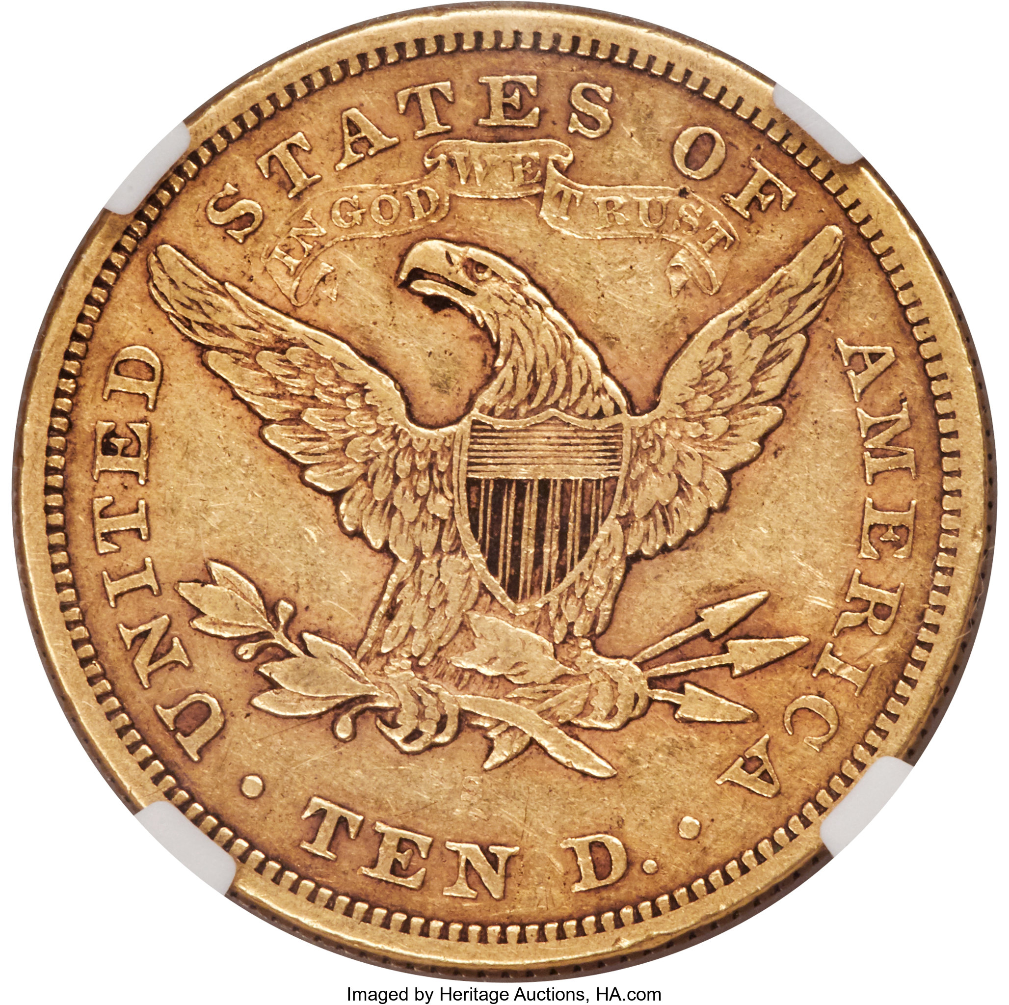 image for: 1866-S $10 Motto XF45 NGC....