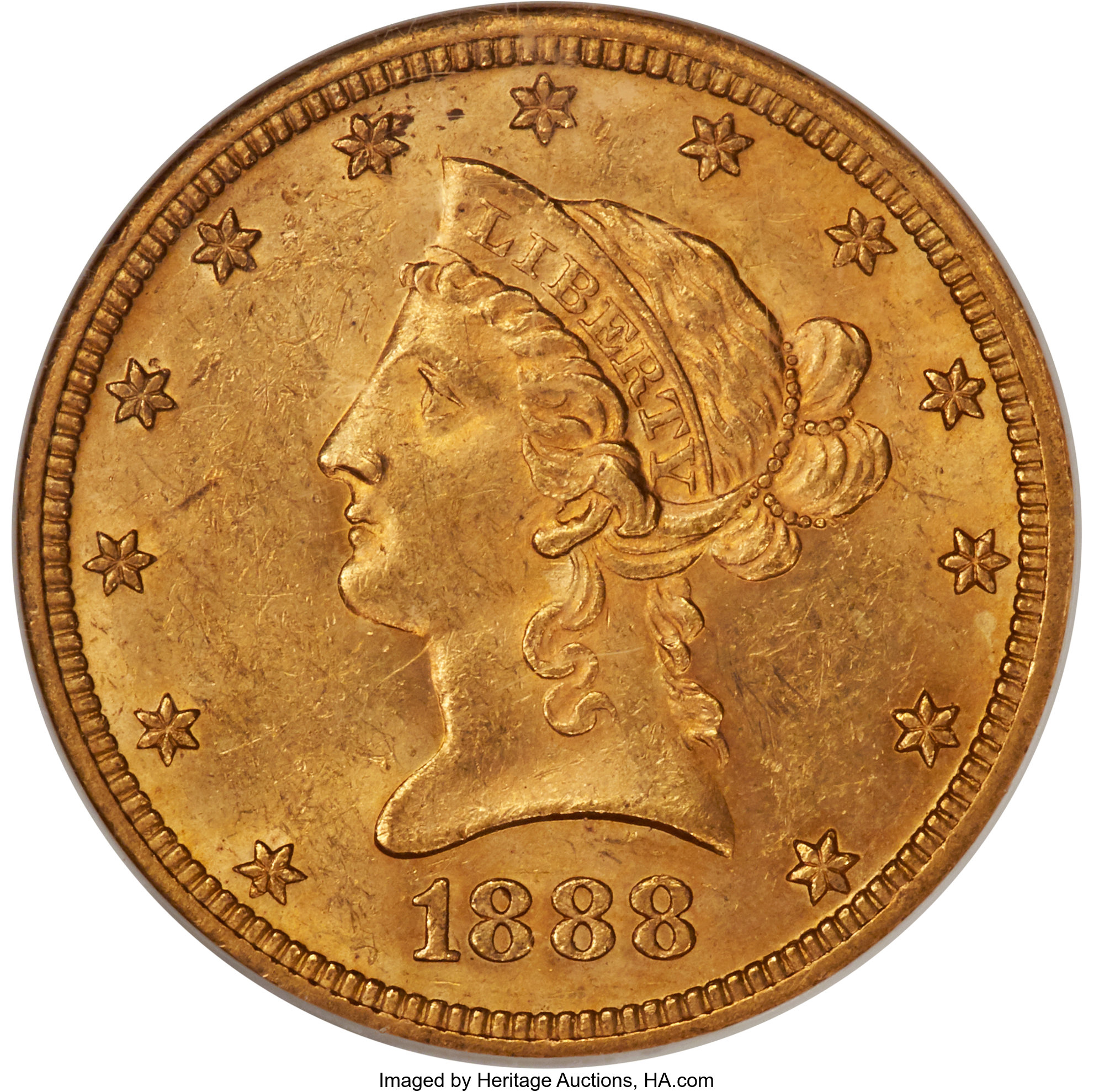 1888-O $10 MS63 NGC. Variety 1. ...
