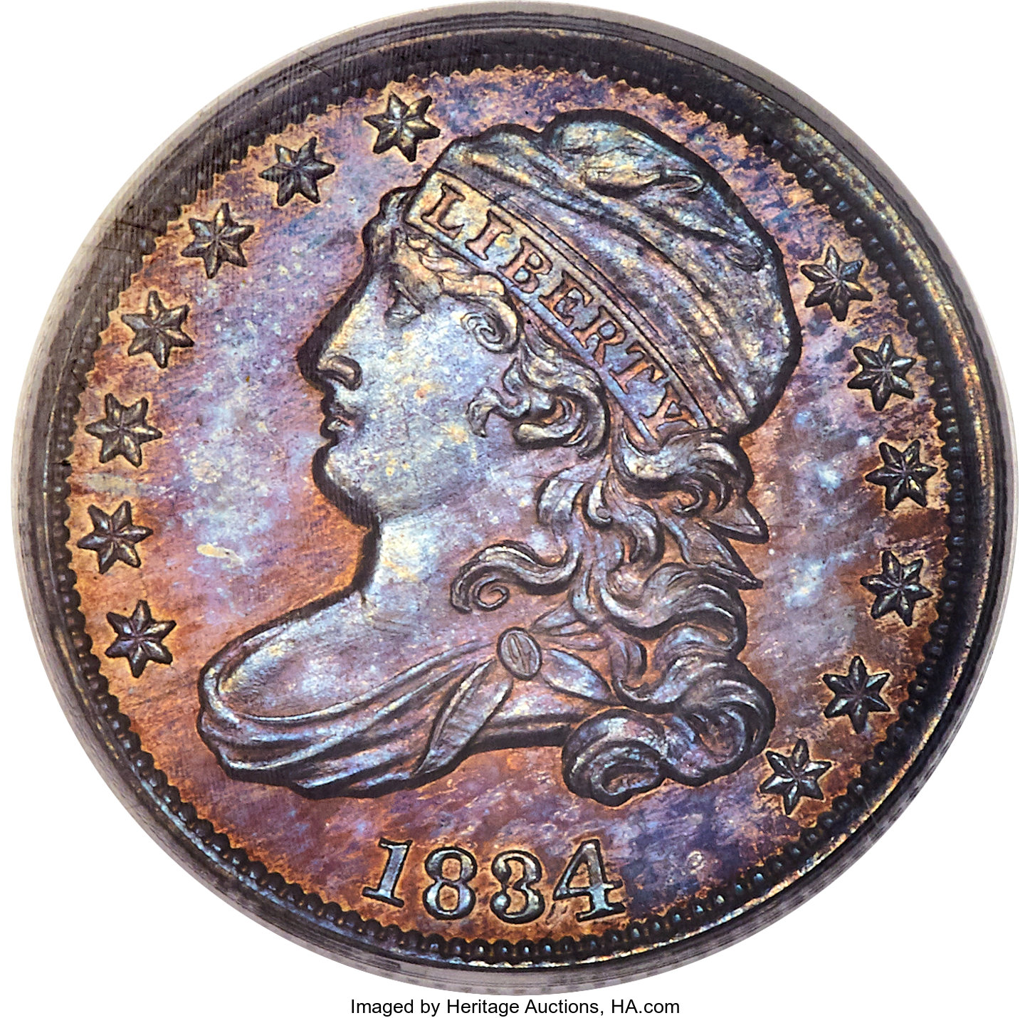 1834 fashion bust dime