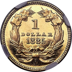 image for: 1885 G$1 PR64 Cameo NGC. CAC....