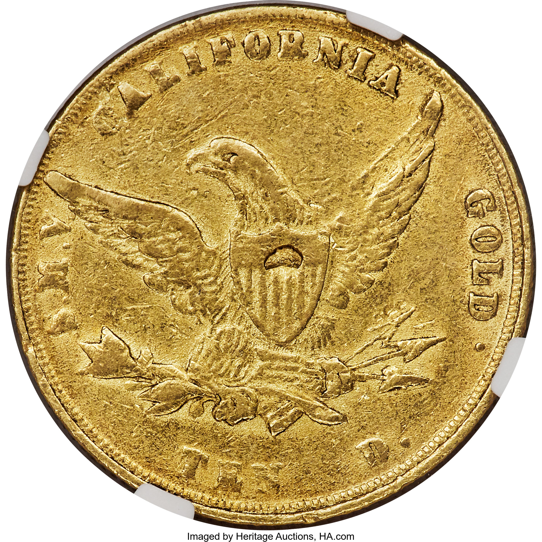 image for: 1855 $10 Wass Molitor AU50 NGC. K-6, High R.5....