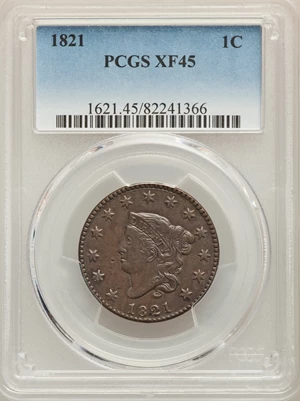 image for: 1821 1C N-2, R.1, XF45 PCGS....