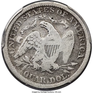 image for: 1872-S 25C VG8 PCGS....