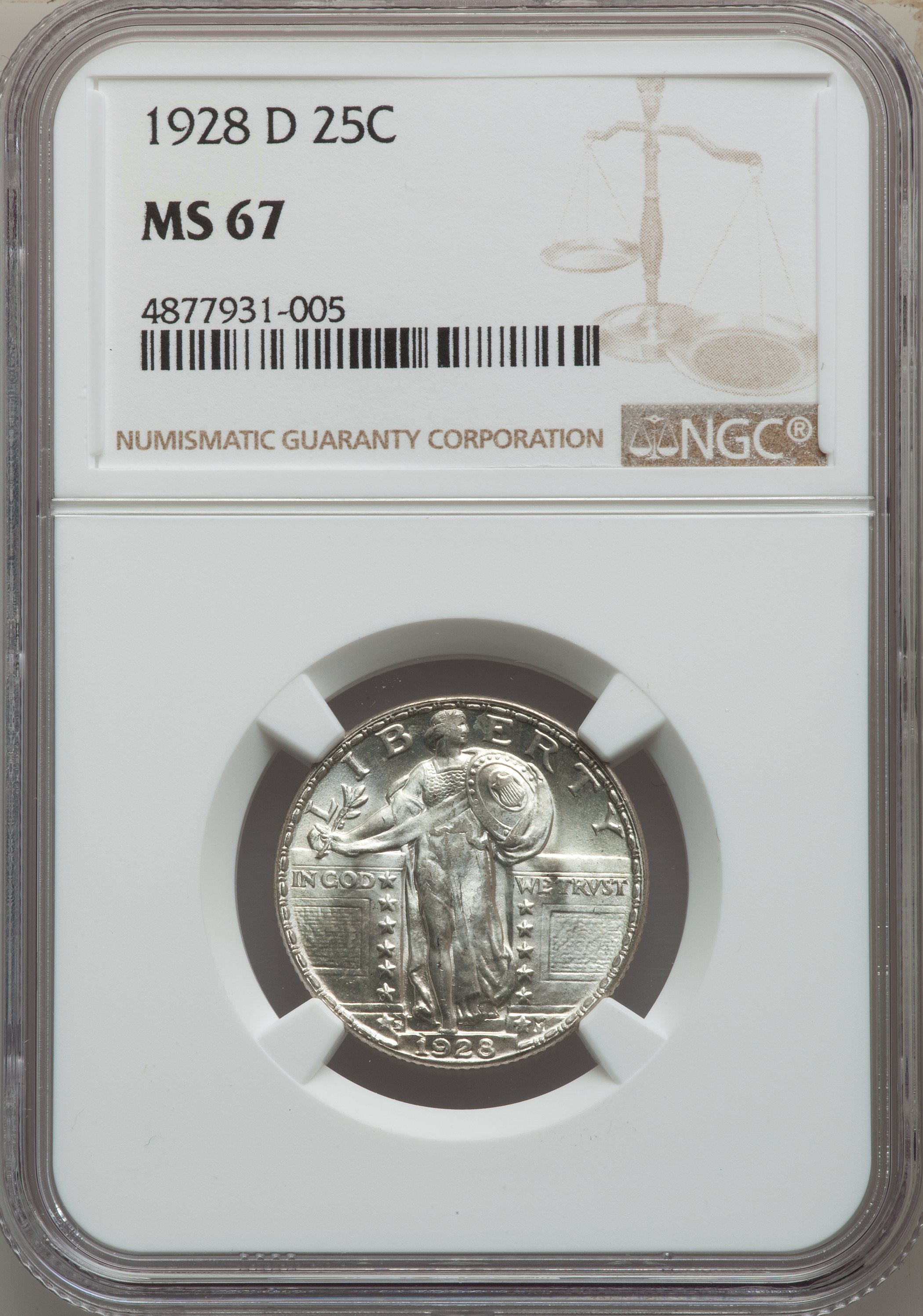 1928-D 25C MS67 NGC. ...