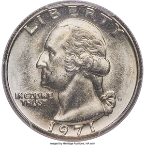 image for: 1971-D 25C MS68 PCGS....