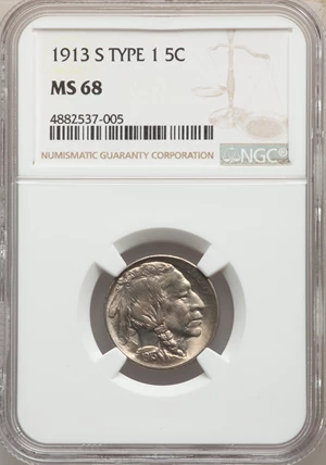 image for: 1913-S 5C Type One MS68 NGC....
