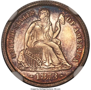 image for: 1873 10C Arrows PR66 Cameo NGC. F-102, R.4....