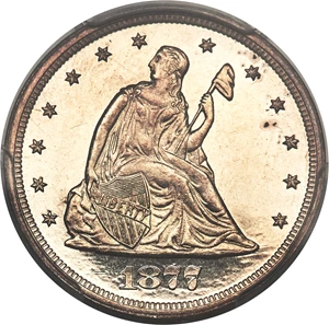 image for: 1877 20C PR63+ Cameo PCGS. CAC. BF-1, R.3....