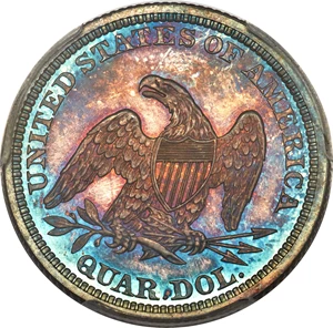 image for: 1865 25C PR66 PCGS. Briggs 3-B....