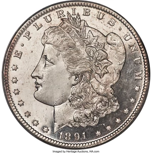 image for: 1891-CC $1 MS65 Prooflike PCGS....